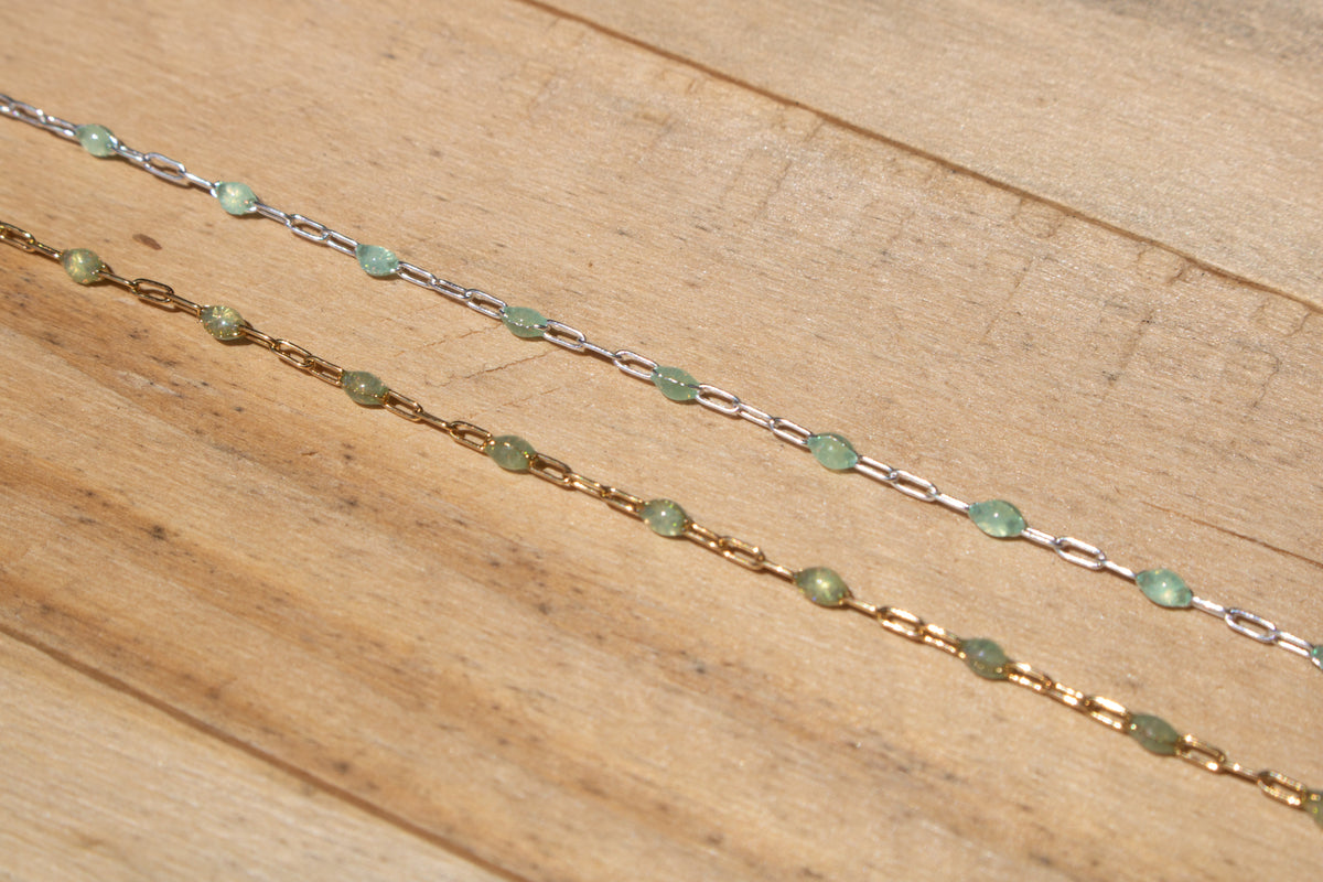 Sage Paper Clip Chain
